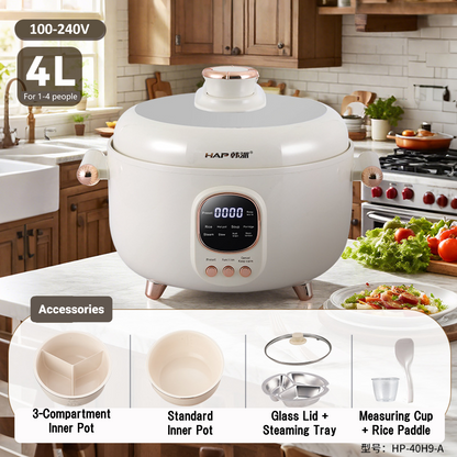 Hap triple-cook eletric pressure cooker - cook 3 dishes at once
