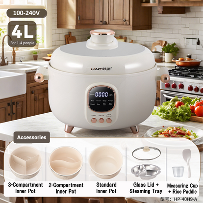 Hap triple-cook eletric pressure cooker - cook 3 dishes at once